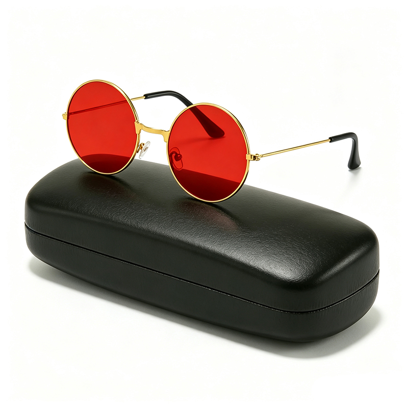 Men'S Fashion Round Glasses - نظارات شمسية كلاسيكية بإطار دائري للرجال