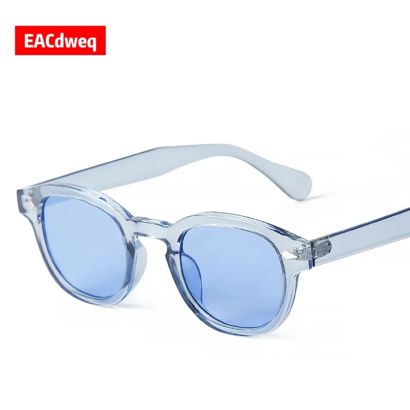نظارات شمسية دائرية شفافة زرقا - مراجعة Men'S Fashion Round Glasses وسعره