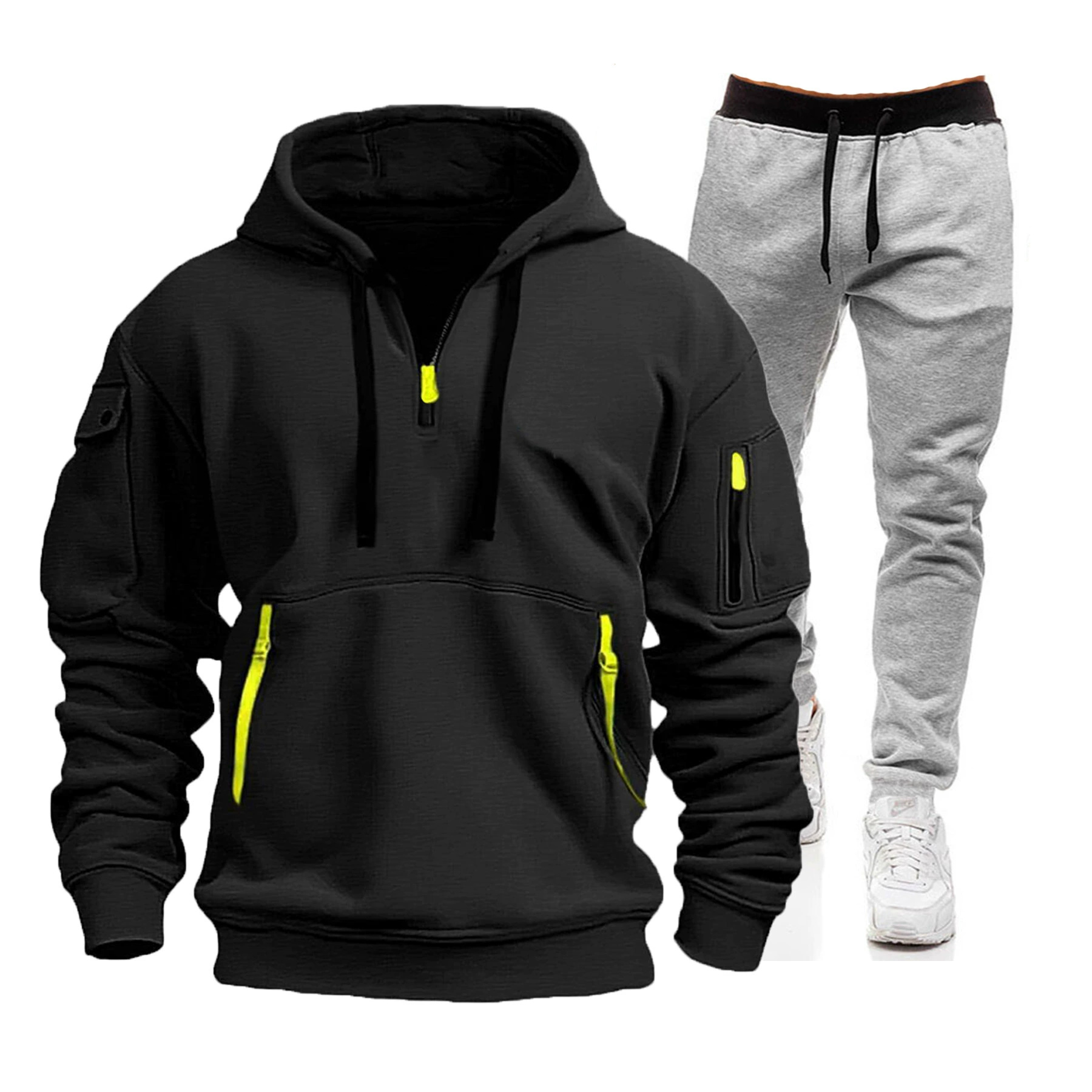 طقم هودي رياضي رجالي لربيع وخر - مراجعة Mens Fashion Zip Up وسعره
