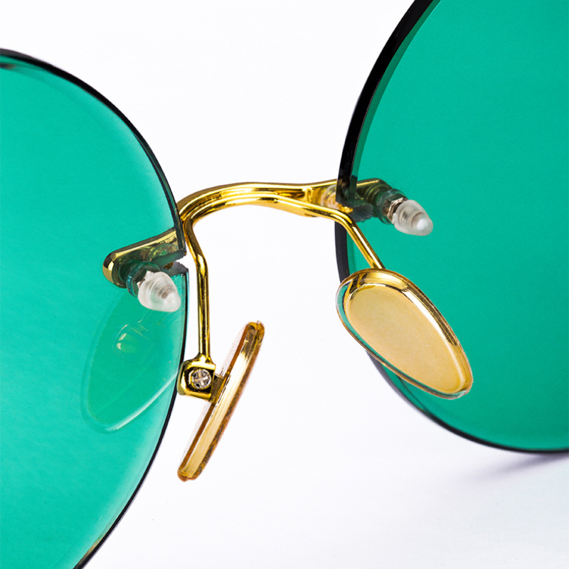 نظارات شمسية كلاسيكية بدون إطا - مراجعة Men'S Fashion Round Glasses وسعره