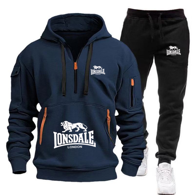 طقم هودي رجالي من LONSDALE بجي - مراجعة Mens Fashion Zip Up وسعره