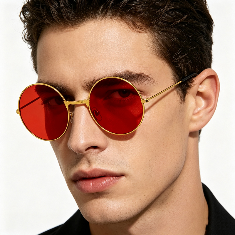 نظارات شمسية كلاسيكية بإطار دا - مراجعة Men'S Fashion Round Glasses وسعره