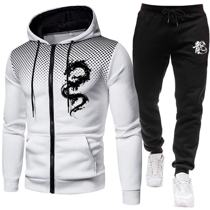 طقم رجالي بنمط التنين الباريسي - مراجعة Mens Fashion Zip Up وسعره