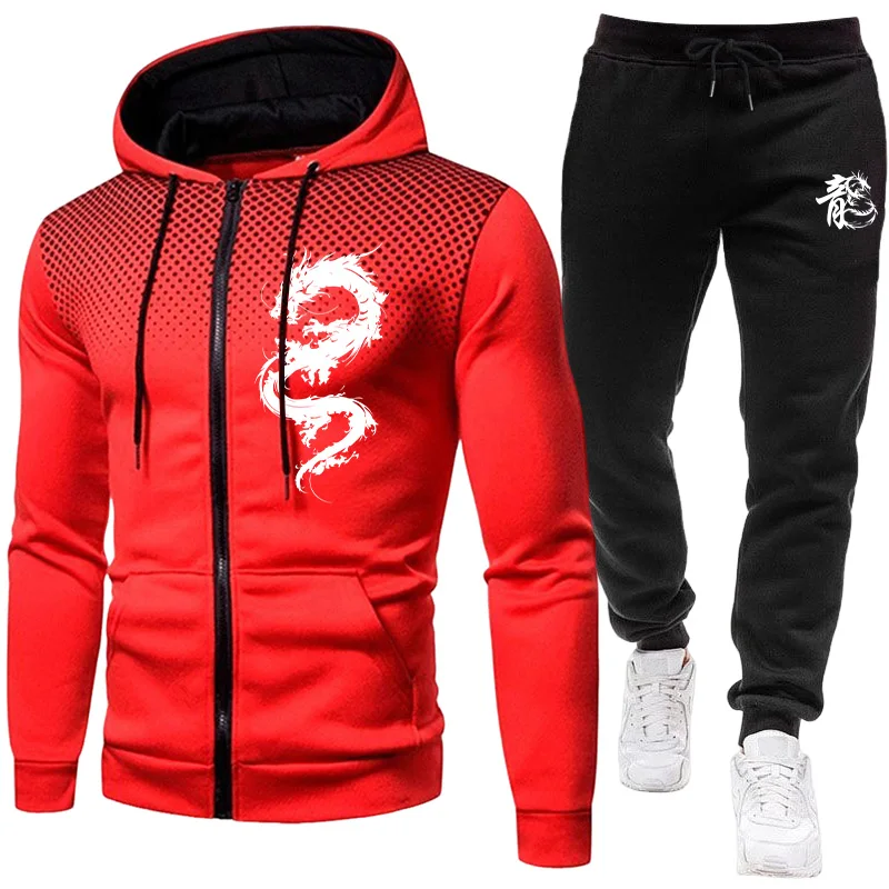 طقم رجالي بنمط التنين الباريسي - مراجعة Mens Fashion Zip Up وسعره