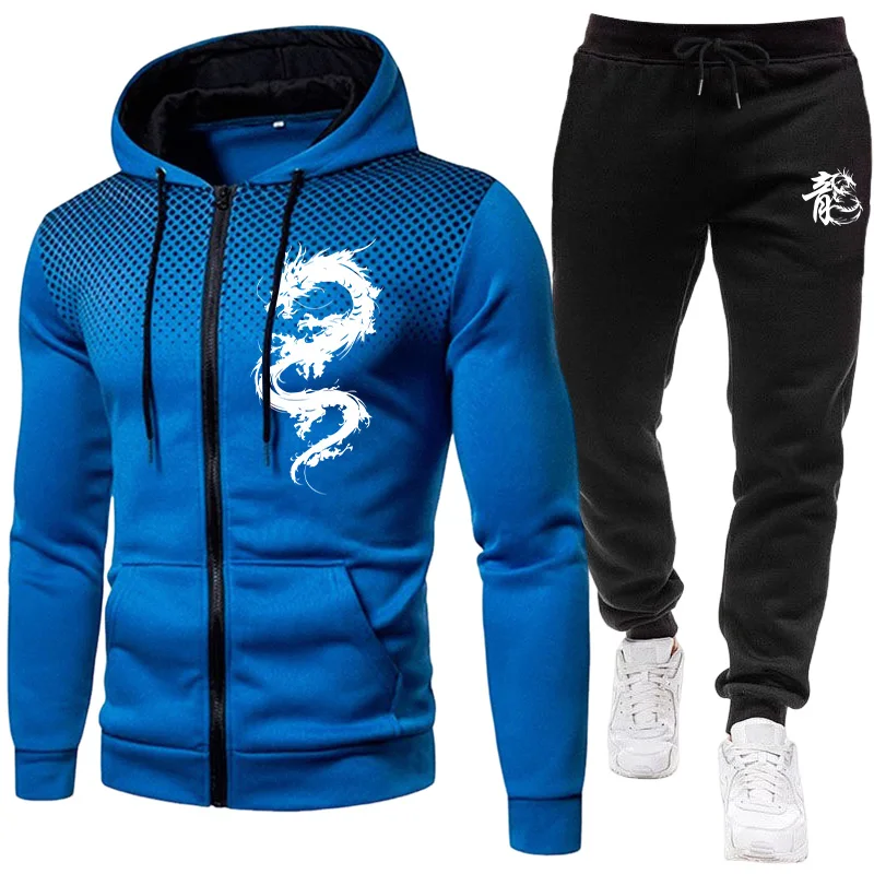 طقم رجالي بنمط التنين الباريسي - مراجعة Mens Fashion Zip Up وسعره