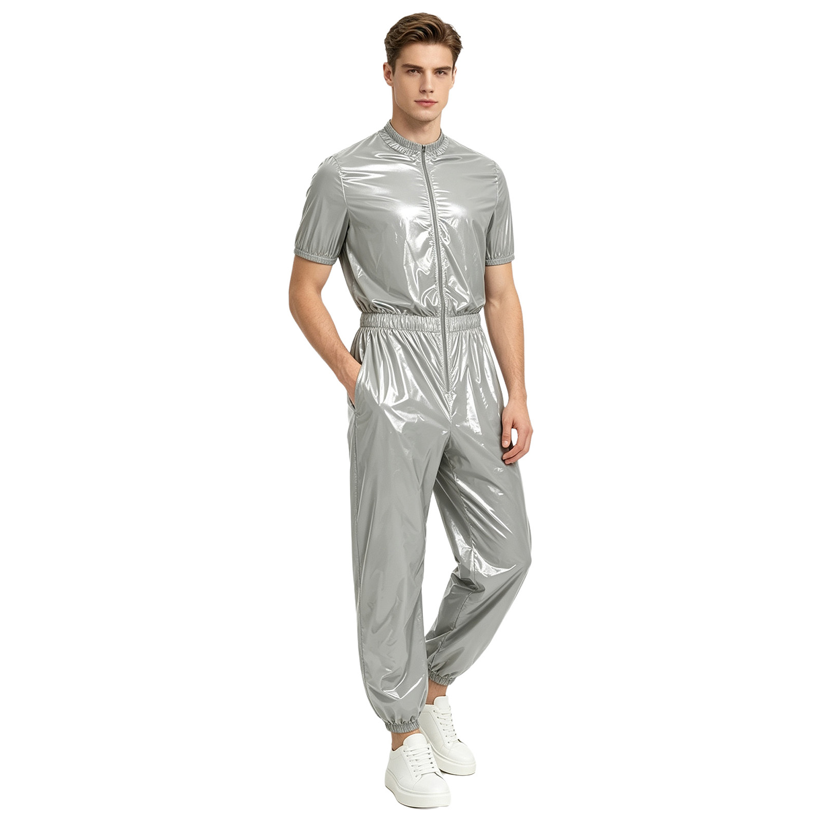 بدلة رجالية مقاومة للماء قطعة  - مراجعة Mens Fashion Zip Up وسعره