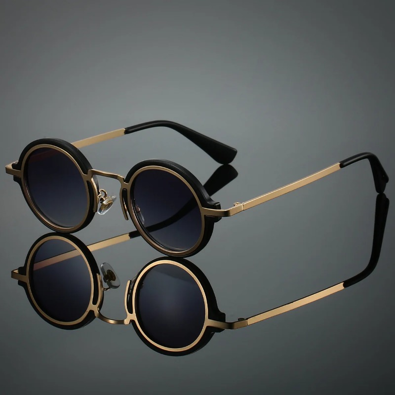 نظارات شمسية جديدة بإطار معدني - مراجعة Men'S Fashion Round Glasses وسعره
